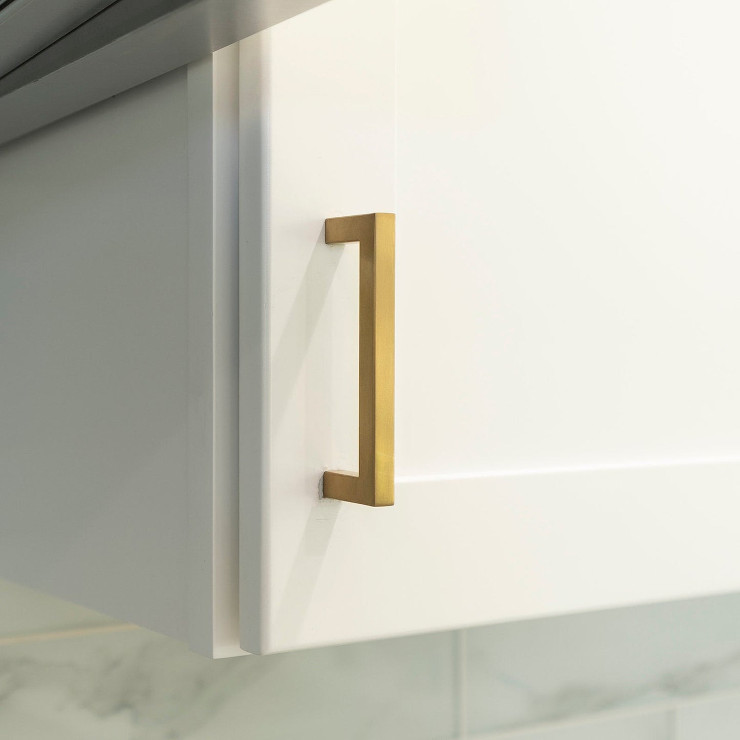 Brushed Brass Kitchen Handles Square Drawer Pulls