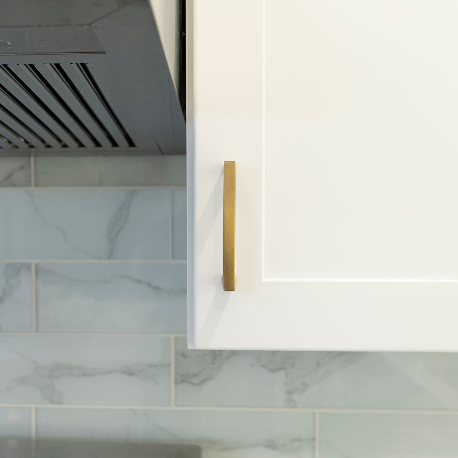 Gold Square Brushed Brass Kitchen Handles