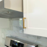 Gold Square Brushed Brass Kitchen Handles