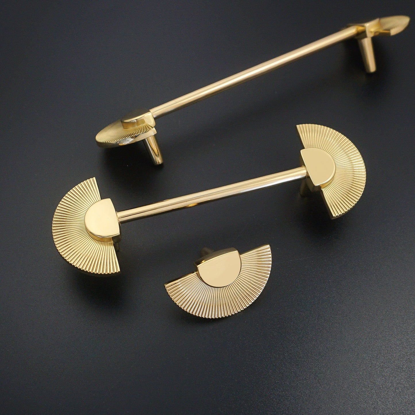 Gold Brass Scalloped Wardrobe Cabinet Pulls