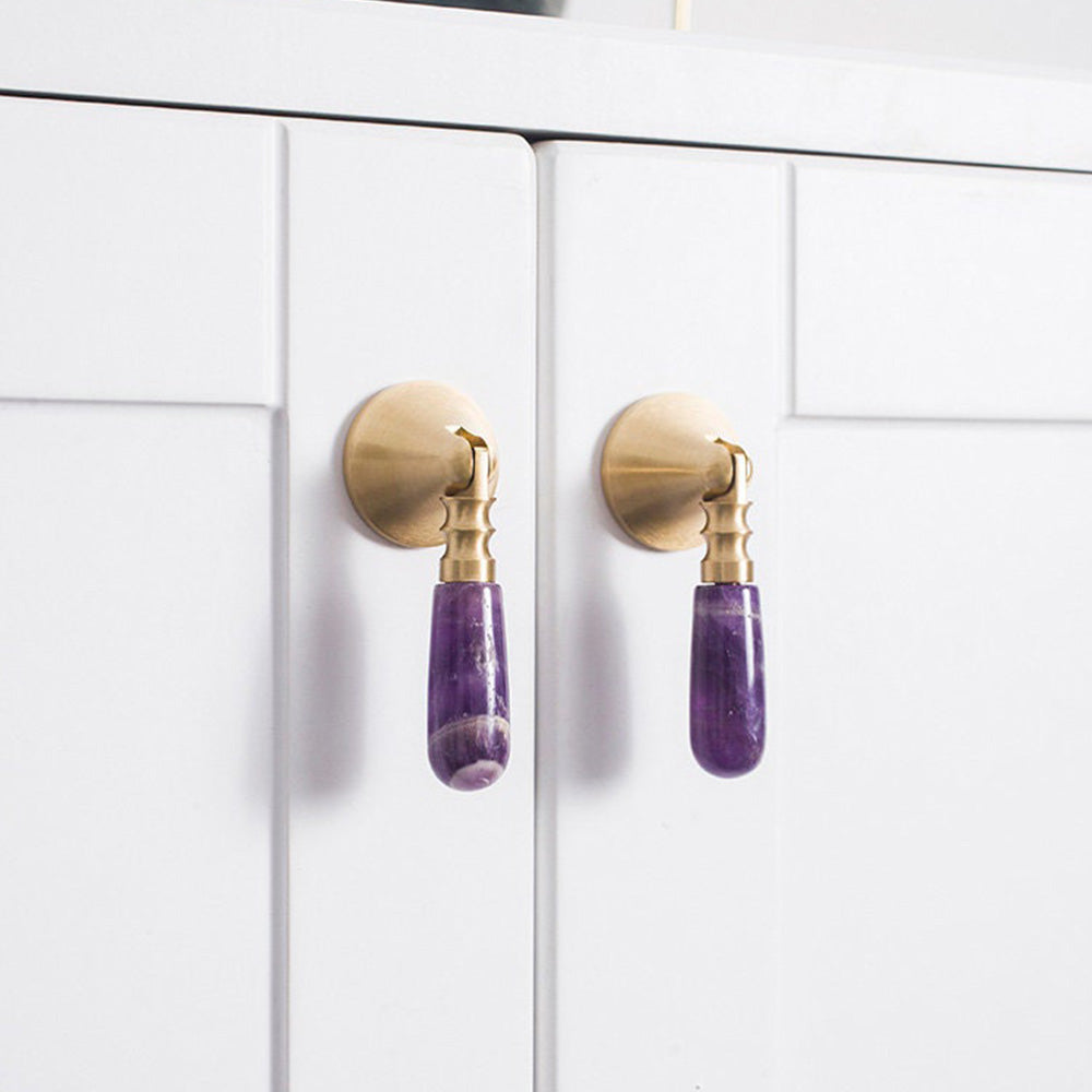Light luxury Crystal Knob Brass Knobs Kitchen Cabinet Hardware