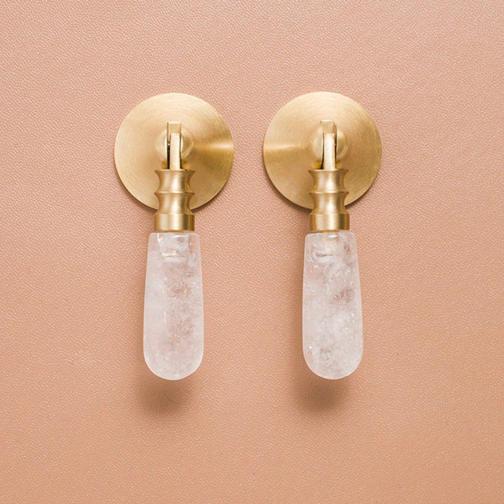 Light luxury Crystal Knob Brass Knobs Kitchen Cabinet Hardware