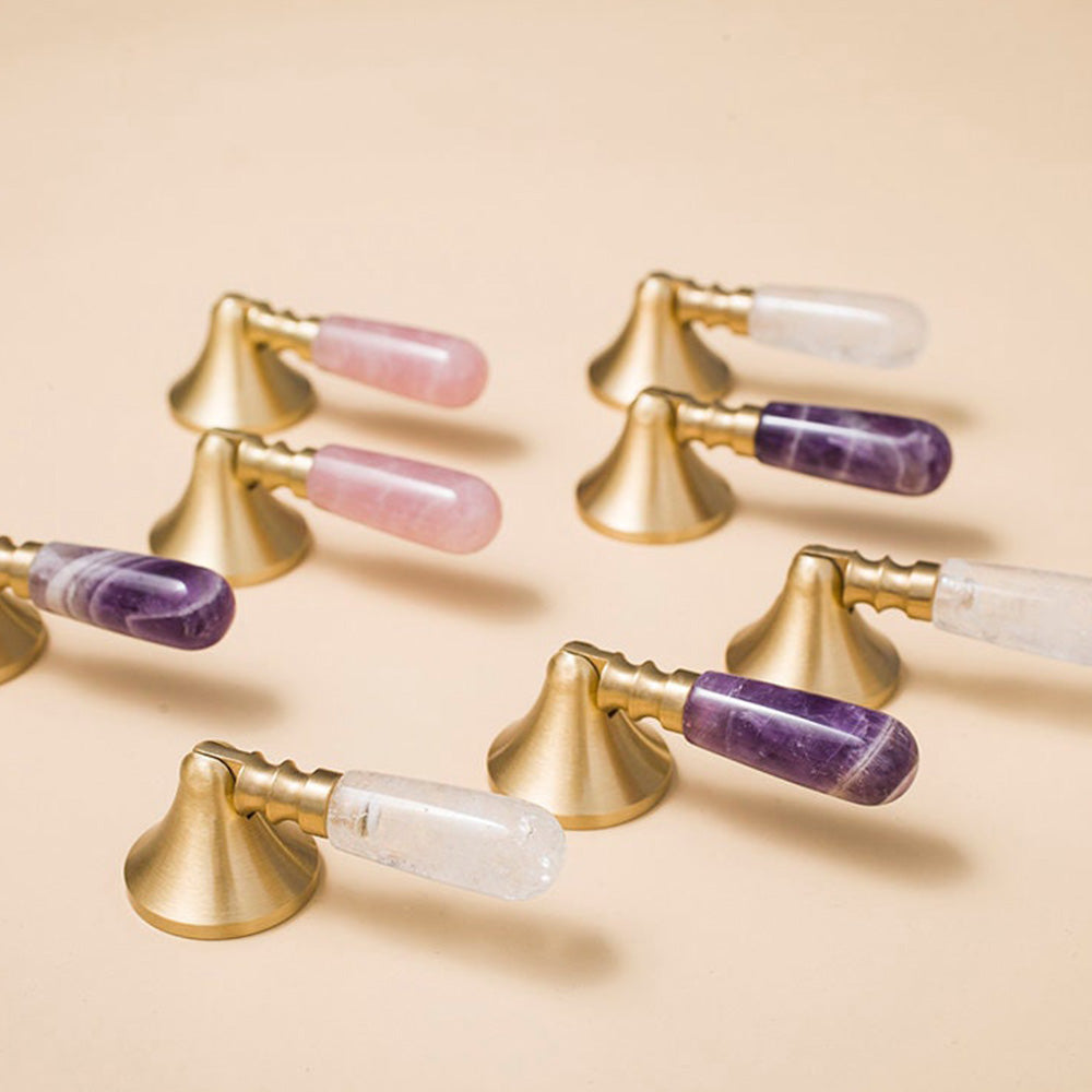 Light luxury Crystal Knob Brass Knobs Kitchen Cabinet Hardware