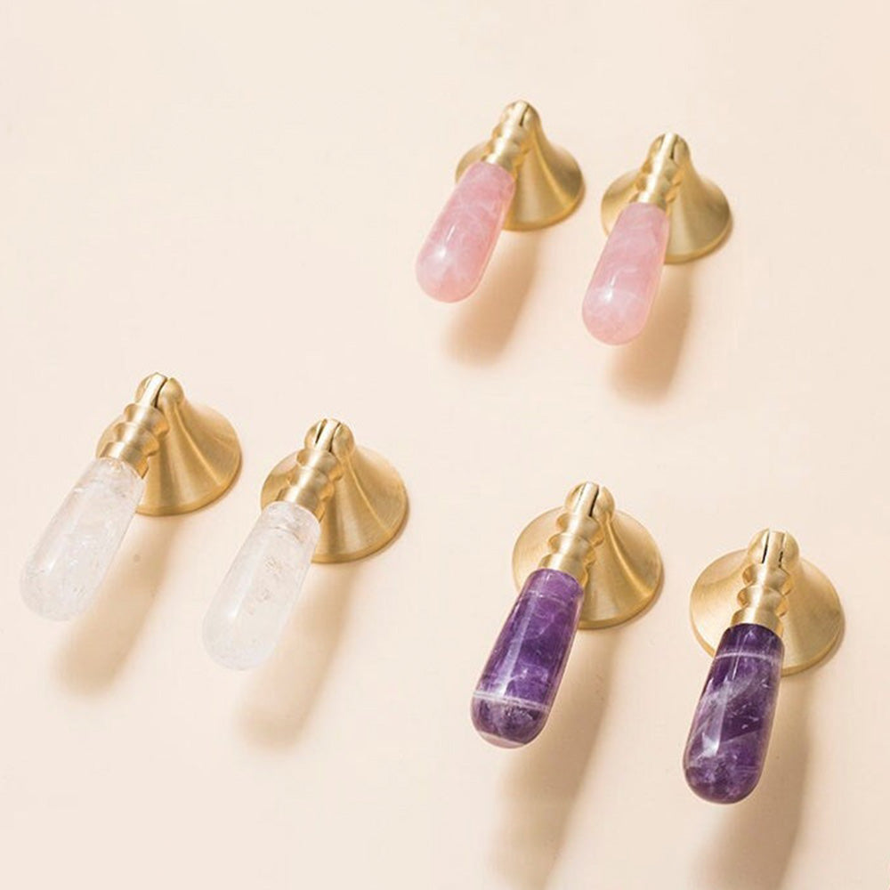 Light luxury Crystal Knob Brass Knobs Kitchen Cabinet Hardware