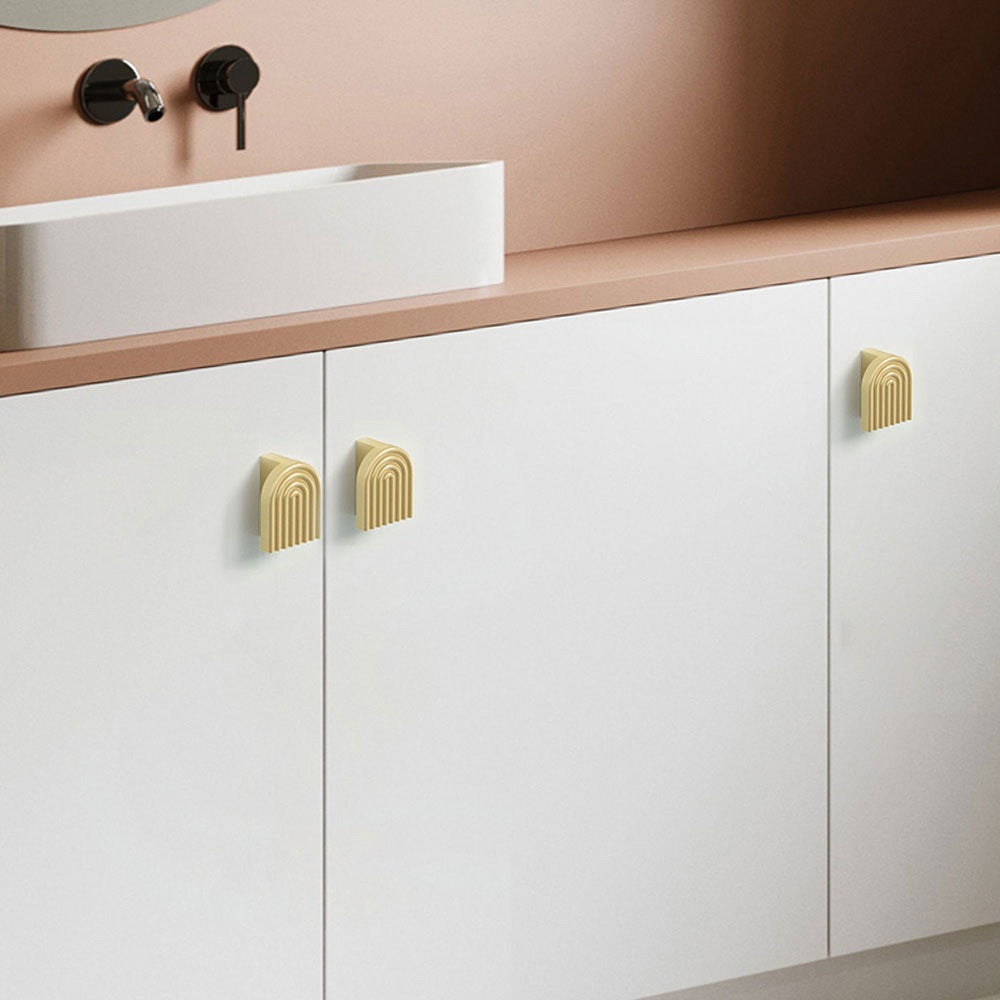 Gold Drawer Pulls Solid Brass Fingerprint Knobs Kitchen Furniture Hardware