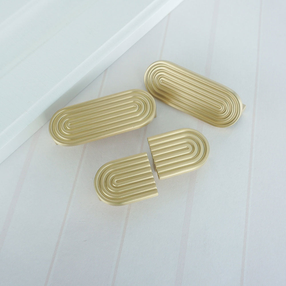 Gold Drawer Pulls Solid Brass Fingerprint Knobs Kitchen Furniture Hardware