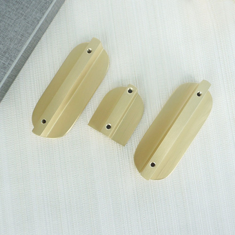 Gold Drawer Pulls Solid Brass Fingerprint Knobs Kitchen Furniture Hardware