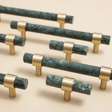 Stylish Marble & Zinc Alloy T-Bar Kitchen Cabinet Handles