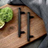 Brass Knurled T-Bar Cabinet Drawer Handles