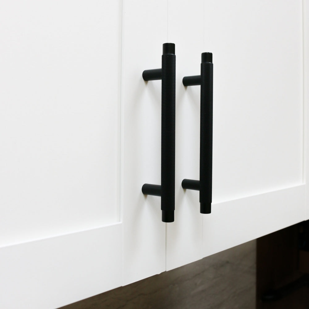 Brass Knurled T-Bar Cabinet Drawer Handles