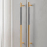 Modern Gold Knurled T-Bar Cabinet Handles