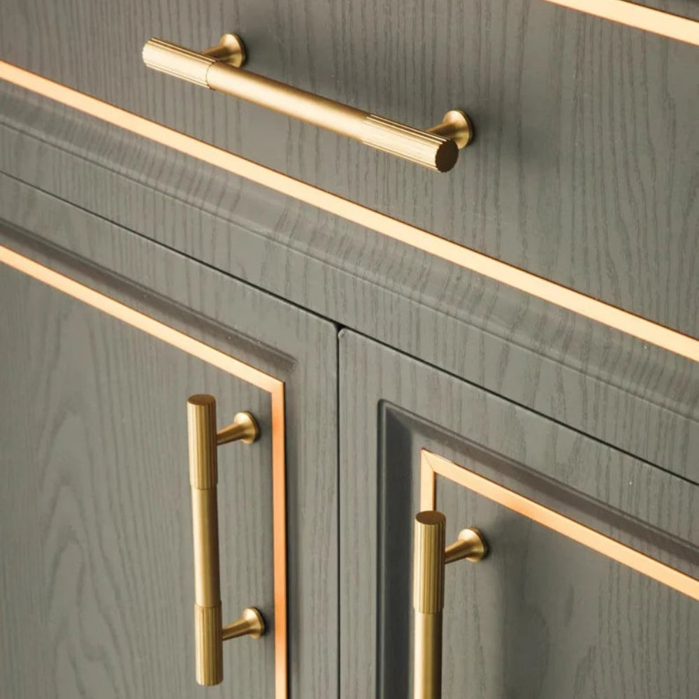Gold Luxury Stripe High-end Kitchen Drawer Pulls