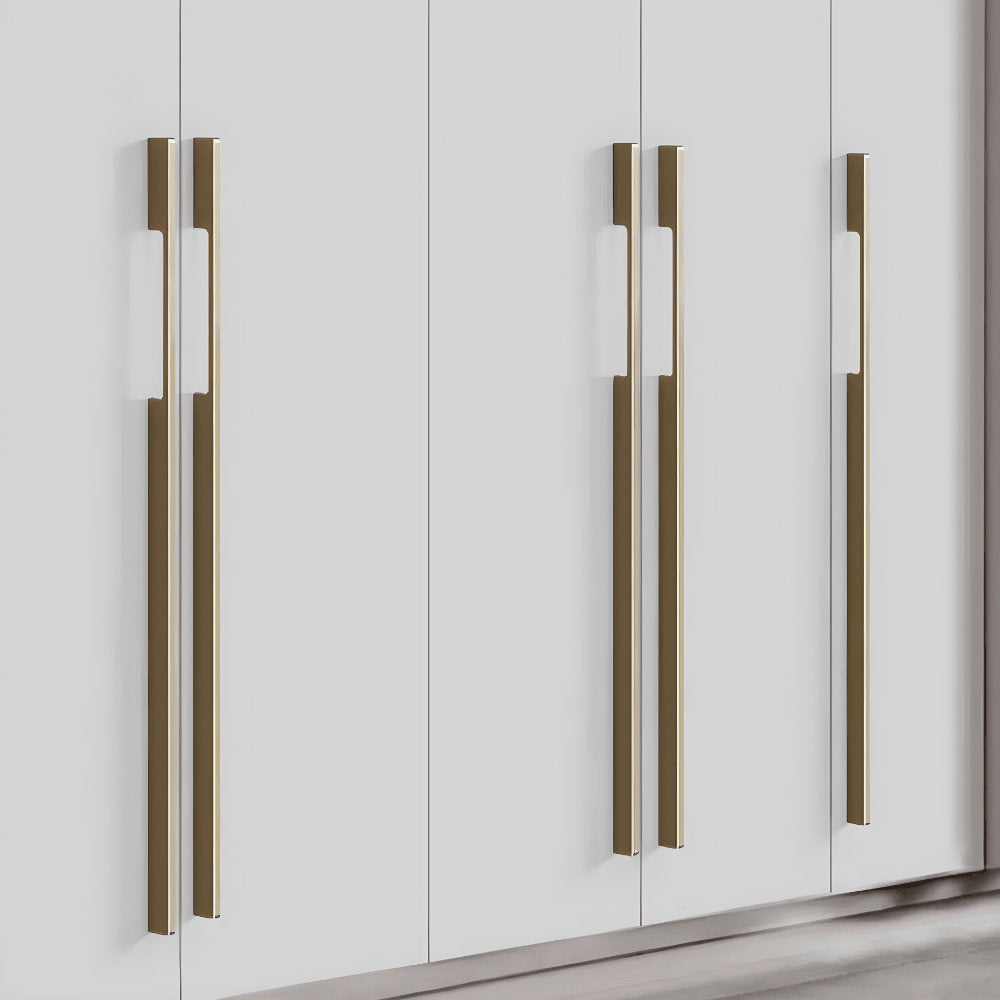 Modern Aluminum Alloy Slimline Gold Cabinet Drawer Handles