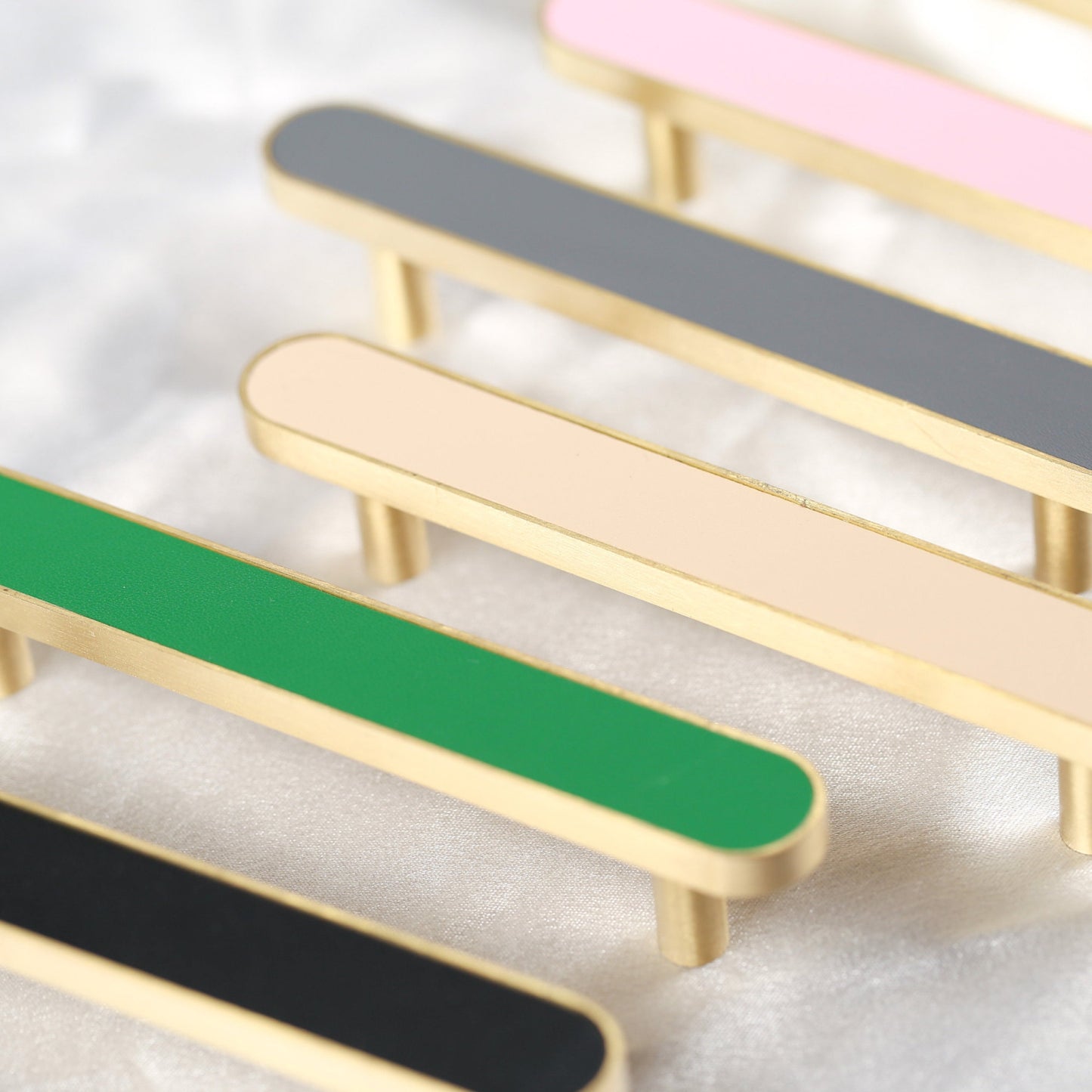 5" Colorful  Leather Pure Copper Drawer Wardrobe Handles