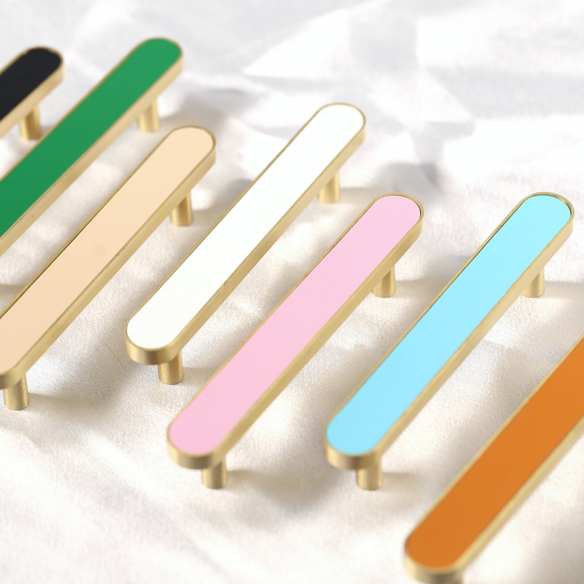 5" Colorful  Leather Pure Copper Drawer Wardrobe Handles
