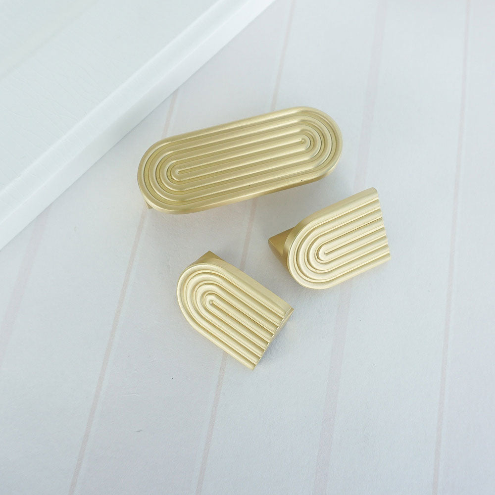 Gold Drawer Pulls Solid Brass Fingerprint Knobs Kitchen Furniture Hardware