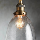 Industrial Cloche Pendant Light in Antiqued Brass