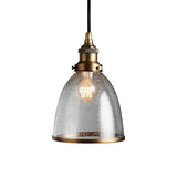 Industrial Cloche Pendant Light in Antiqued Brass