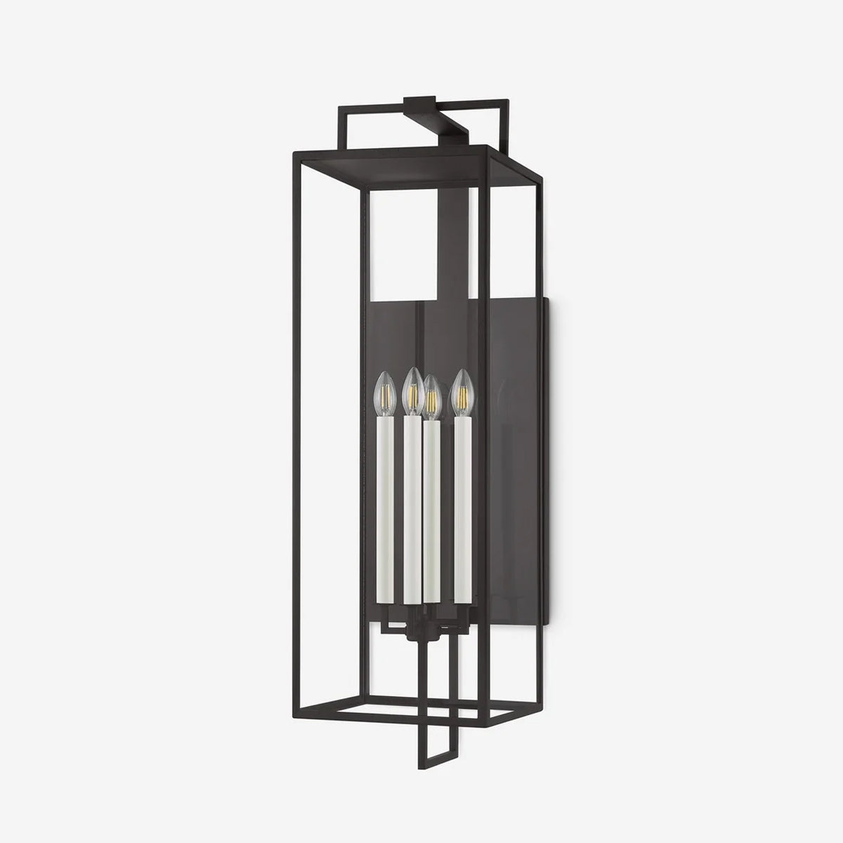 Judy Forged Iron Clear Glass Indoor Outdoor Lantern Sconce