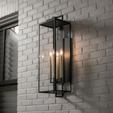 Judy Forged Iron Clear Glass Indoor Outdoor Lantern Sconce