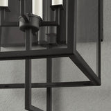 Judy Forged Iron Clear Glass Indoor Outdoor Lantern Sconce