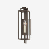 Judy Forged Iron Clear Glass Indoor Outdoor Lantern Sconce