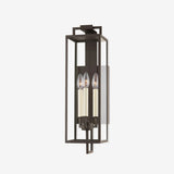 Judy Forged Iron Clear Glass Indoor Outdoor Lantern Sconce