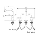 2 Handles 3-Hole Brass Bathroom Faucet