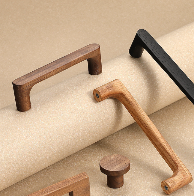 Wooden Furniture Handle Natural Walnut Kitchen Cabinet Handles