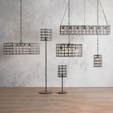 la cage 8 light chandelier in bronze