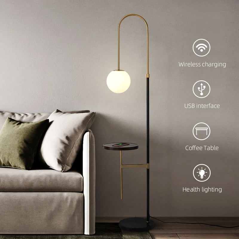 contemporary lamp with shelves
