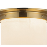 Linden Alabaster Two-Light Flush Mount — Natural Stone Ceiling Light with Warm Luminous Glow