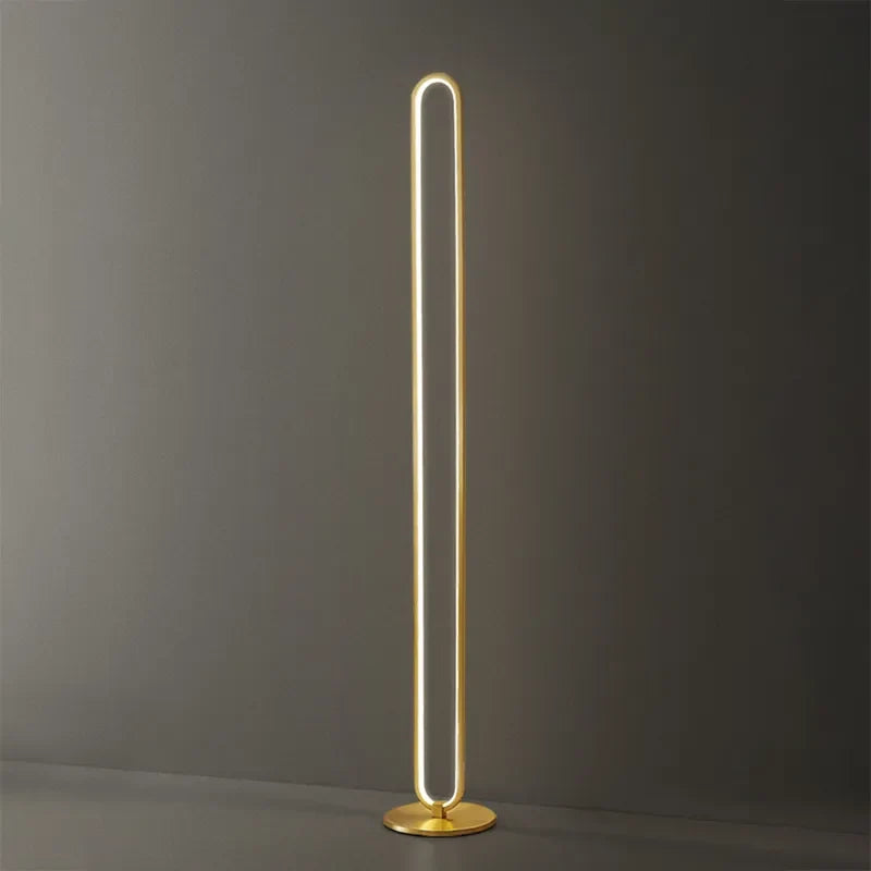 minimalist brass floor lamp