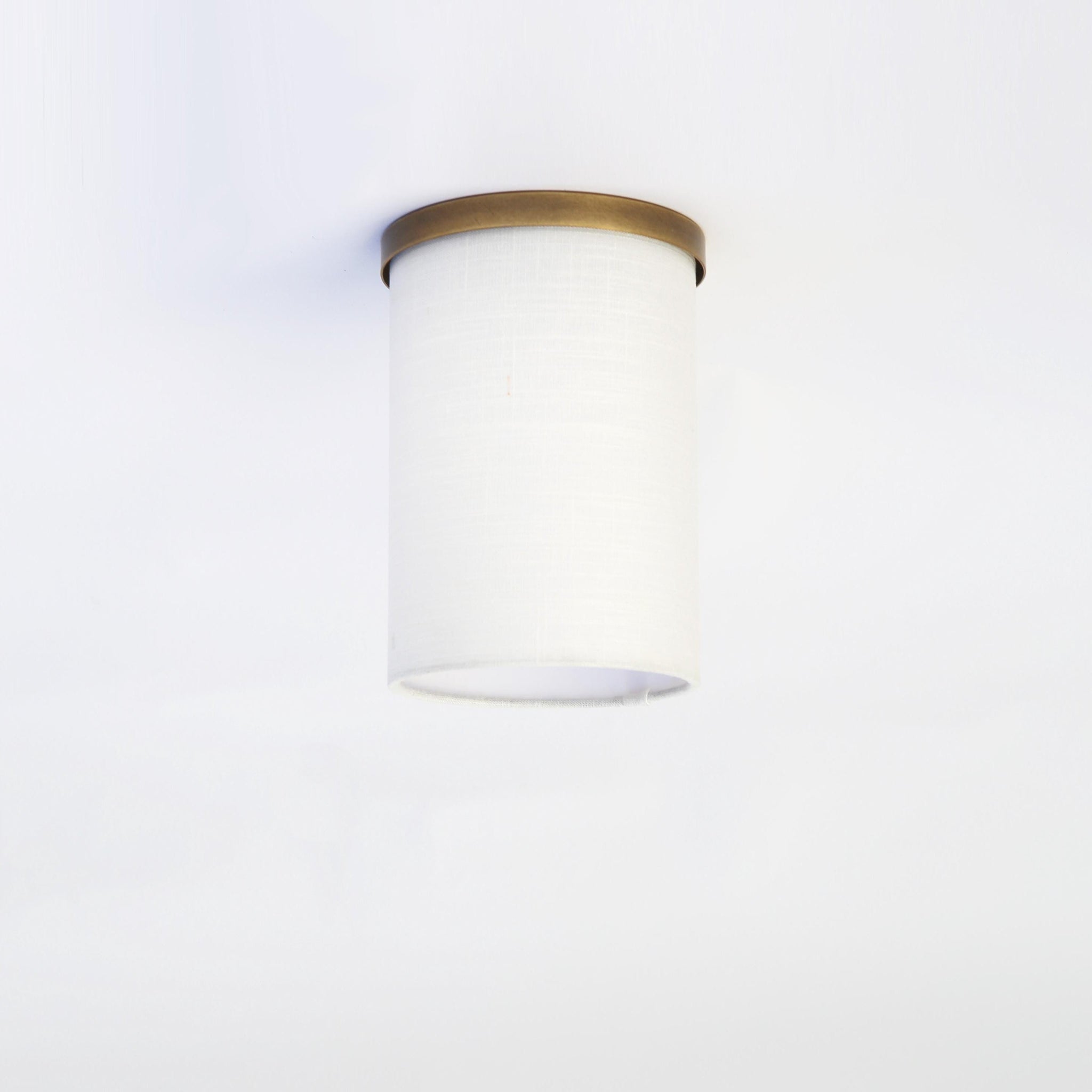 Linen Drum Flush Mount Ceiling Light