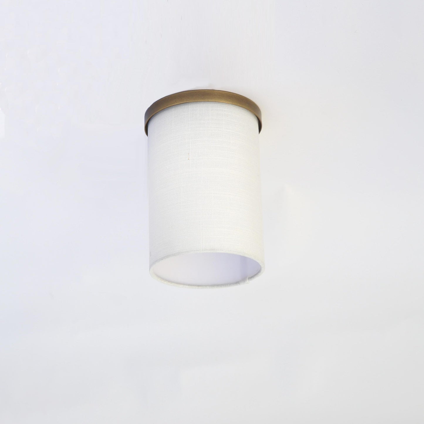 Linen Drum Flush Mount Ceiling Light