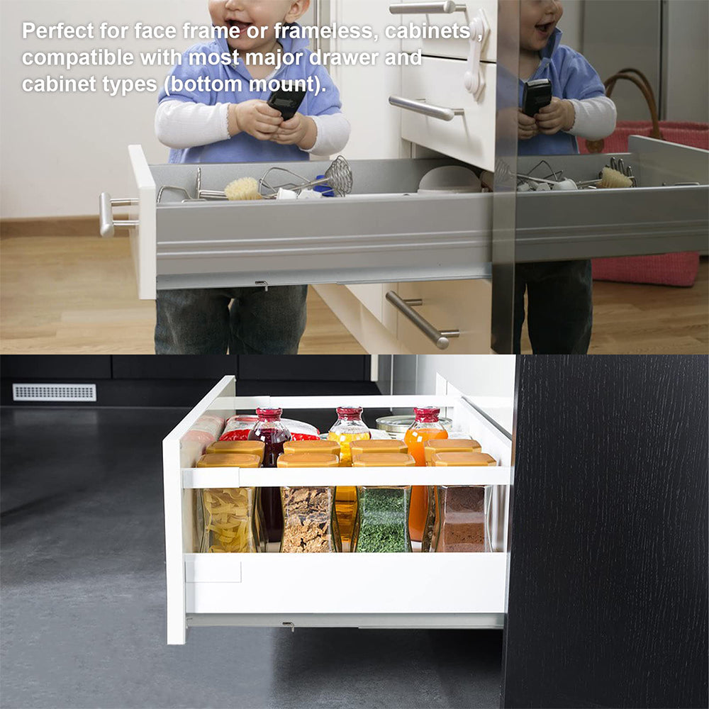 Silver Soft Close Undermount Slides Drawer Slides