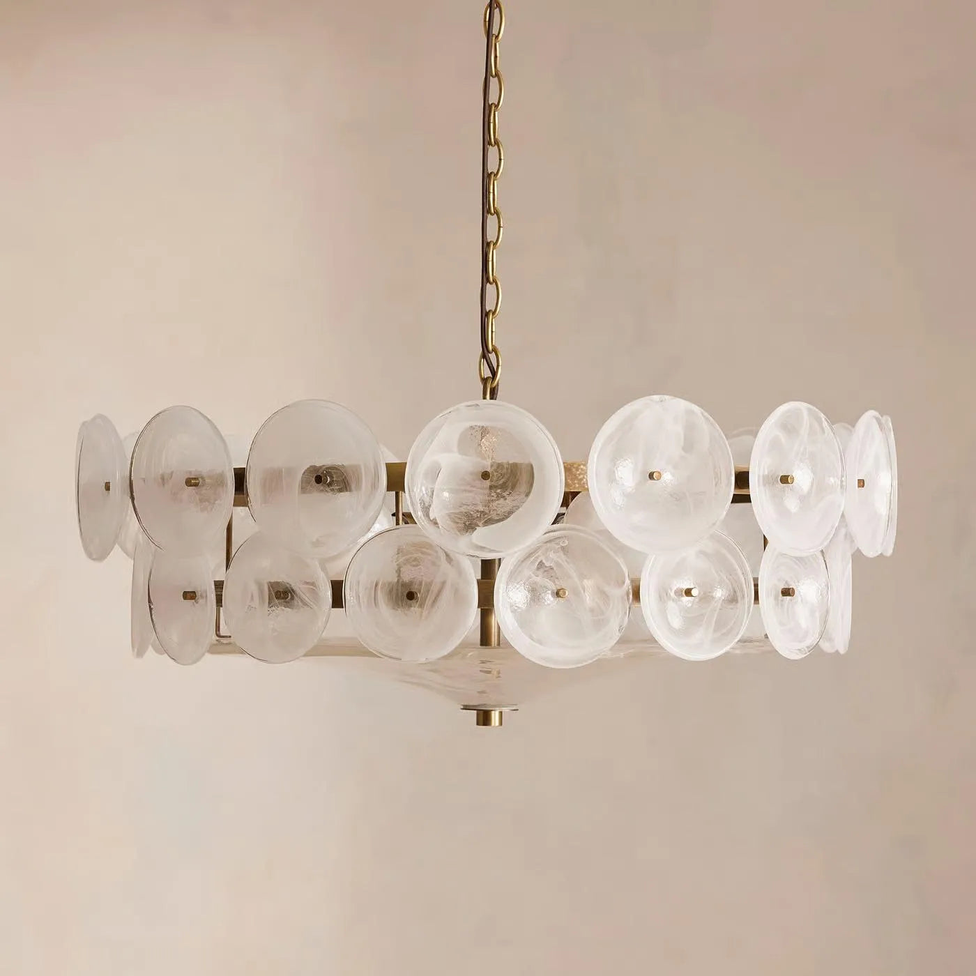 Lorenzo Chandelier, Milky Glass