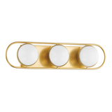 Lyra Aged Brass Globe Vanity Sconce - Warm Ambient Bathroom Light