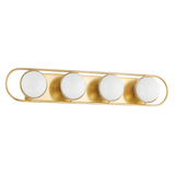 Lyra Aged Brass Globe Vanity Sconce - Warm Ambient Bathroom Light