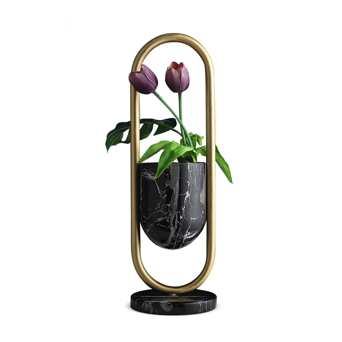 tall brass vase