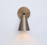 Aged Brass Wall Sconce - Mid Century Modern Light Fixture