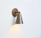Aged Brass Wall Sconce - Mid Century Modern Light Fixture