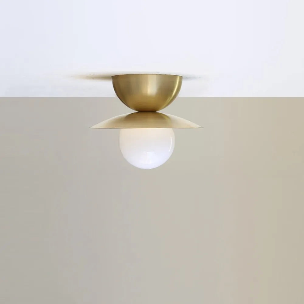 Mid-Century Modern Ceiling / Wall Light with Handcrafted Glass Globe