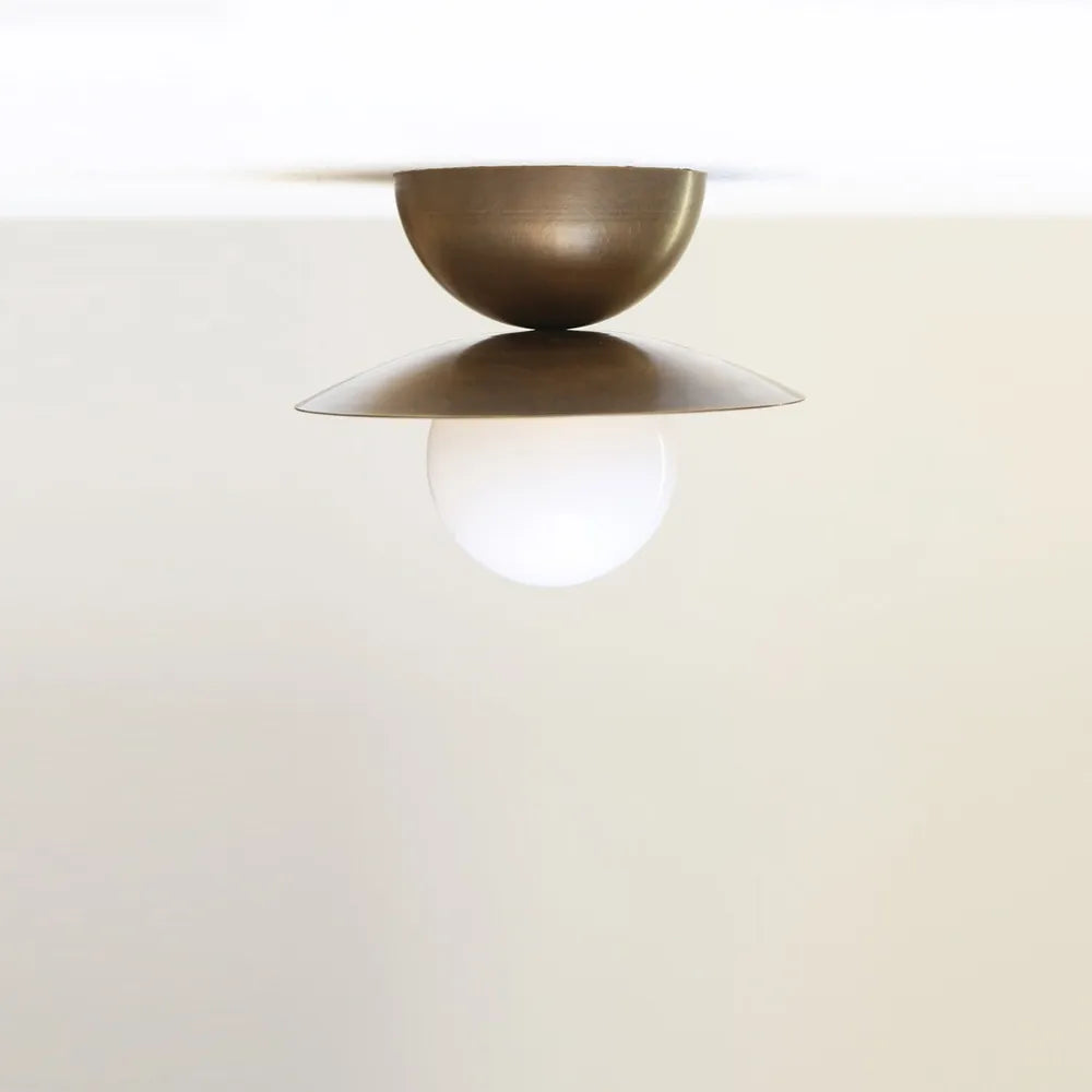 Mid-Century Modern Ceiling / Wall Light with Handcrafted Glass Globe