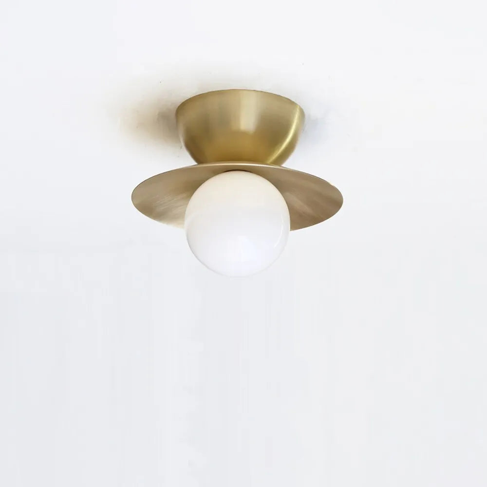 Mid-Century Modern Ceiling / Wall Light with Handcrafted Glass Globe