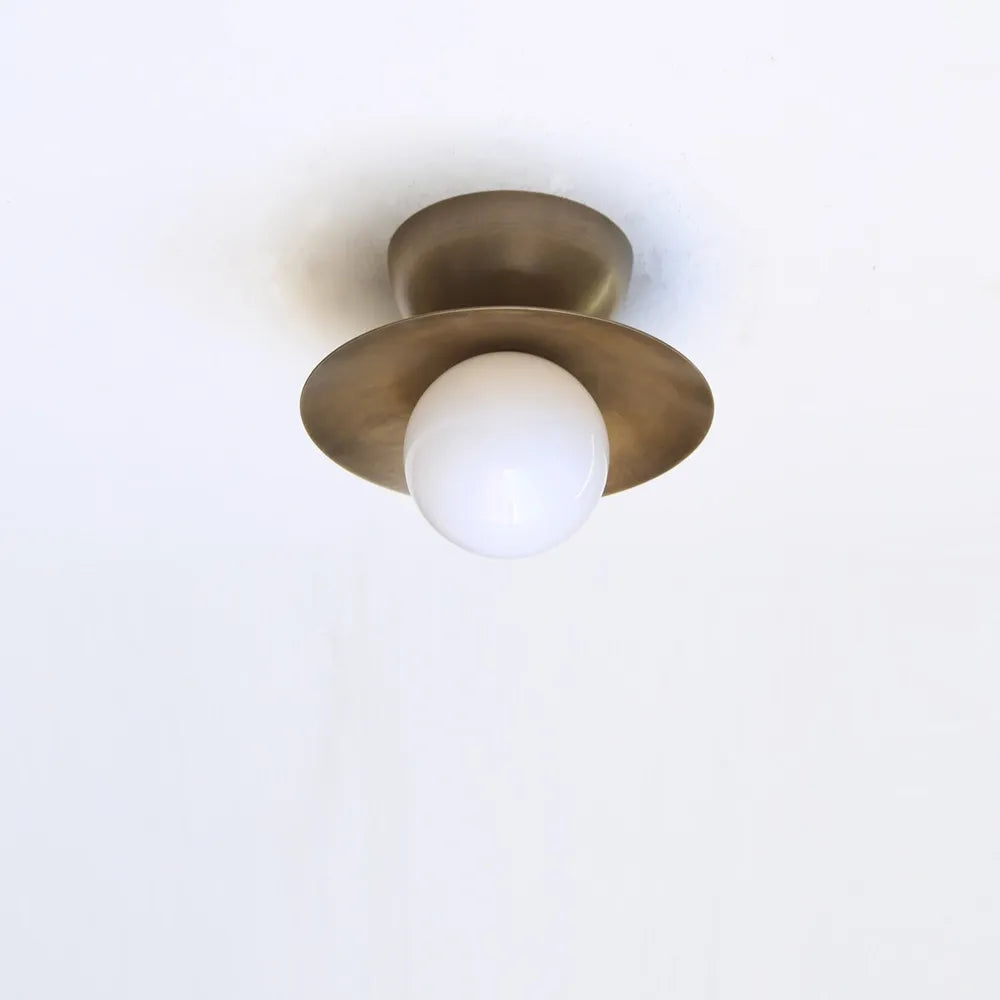 Mid-Century Modern Ceiling / Wall Light with Handcrafted Glass Globe