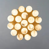 Modern Alabaster Bubble Globe Ceiling Light with Brass Finish, Flush Mount - View 6