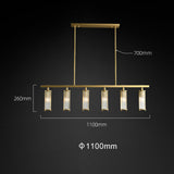 Solid Brass & Crystal Linear Chandelier Size