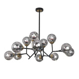 black chandelier with glass