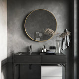 modern steel frame mirror